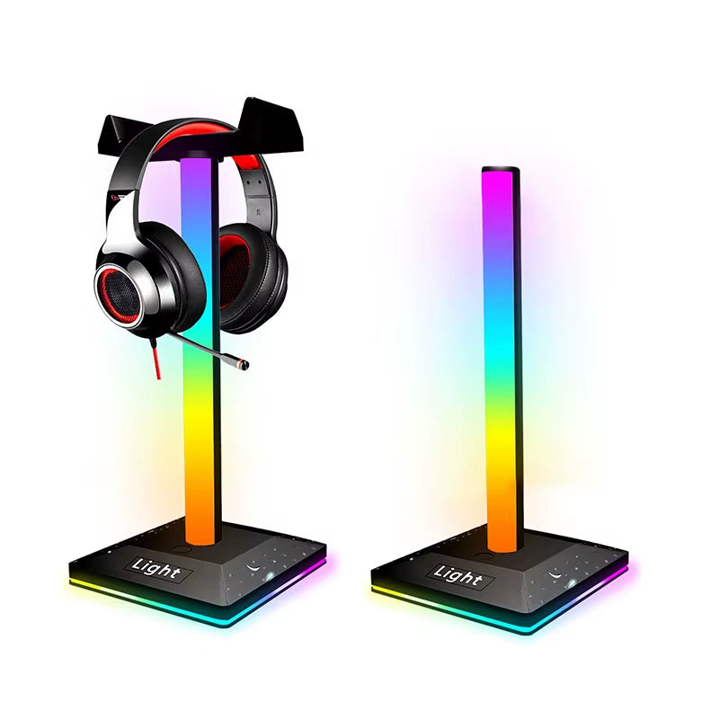 USB LED Lights Gaming Headset Stand RGBIC Lights Gaming Headset Stand Decoration Gaming for Gaming Room Accessories New