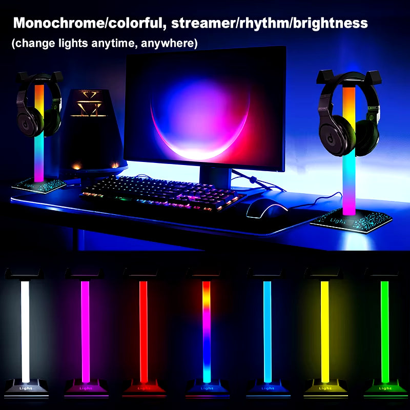 USB LED Lights Gaming Headset Stand RGBIC Lights Gaming Headset Stand Decoration Gaming for Gaming Room Accessories New