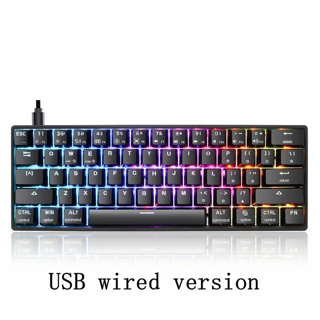 GK61 60% Optical Hot Swappable Mechanical Keyboard with RGB Lighting and Bluetooth Wireless Connectivity for Gaming and Desktop Use