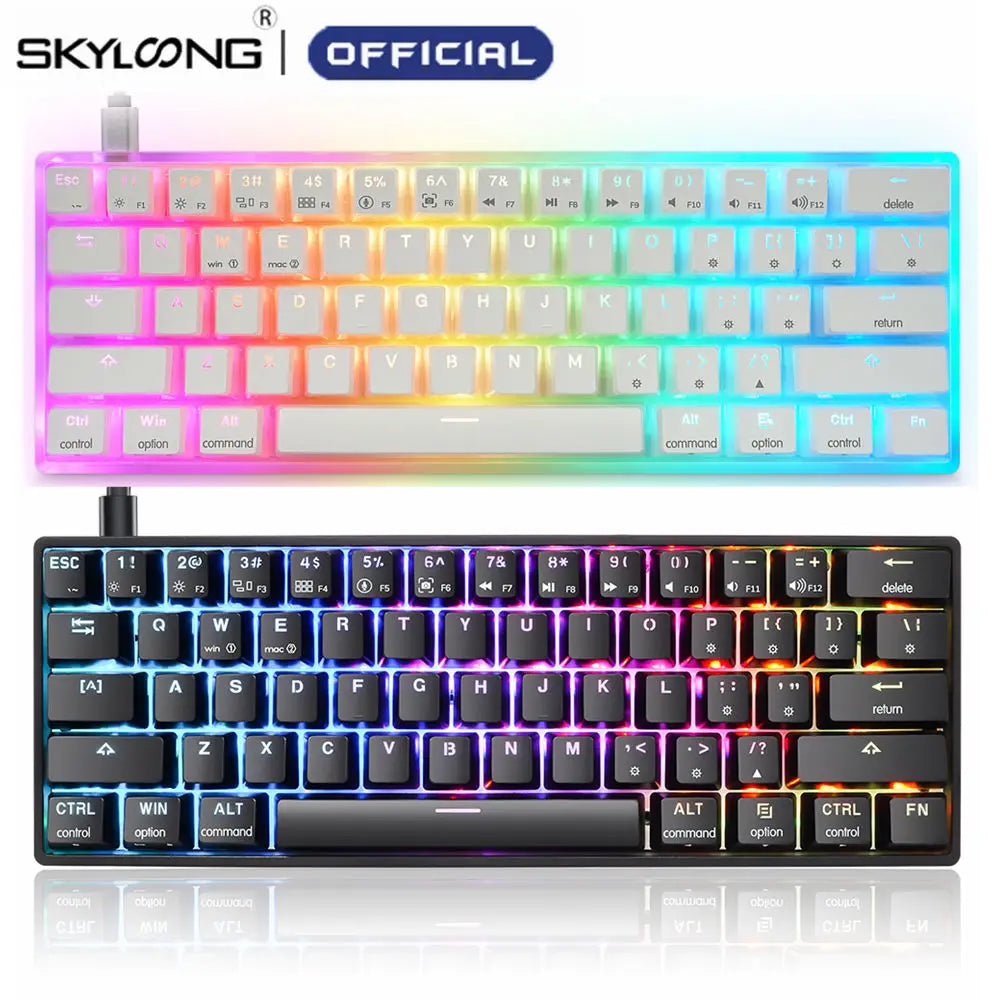 GK61 60% Optical Hot Swappable Mechanical Keyboard with RGB Lighting and Bluetooth Wireless Connectivity for Gaming and Desktop Use