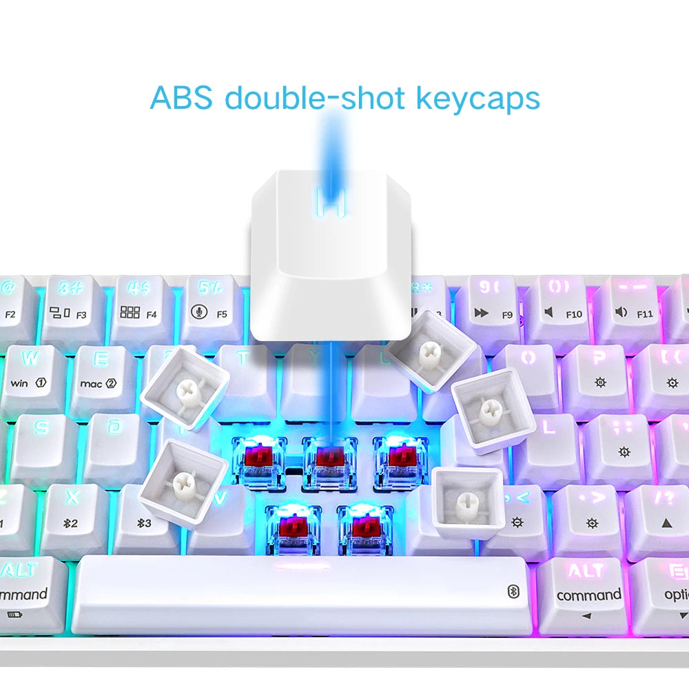 GK61 60% Optical Hot Swappable Mechanical Keyboard with RGB Lighting and Bluetooth Wireless Connectivity for Gaming and Desktop Use