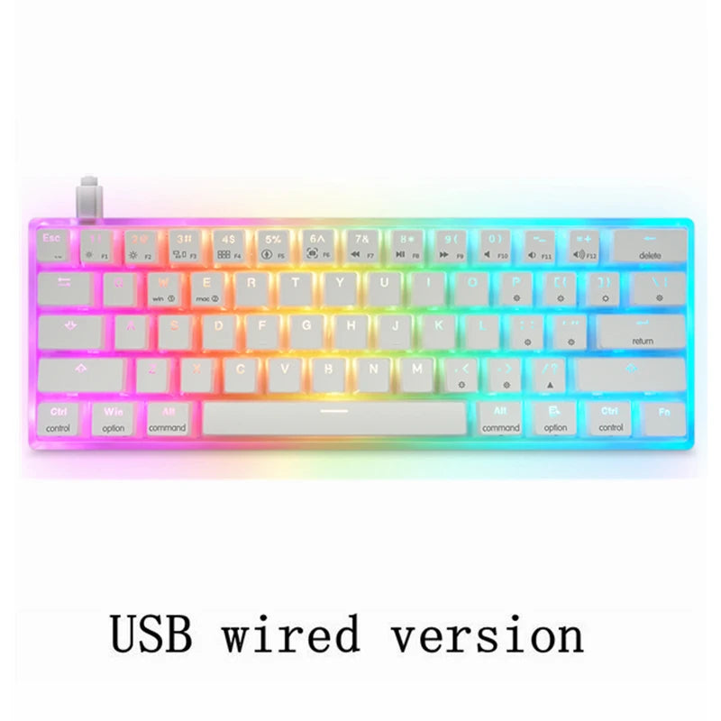 GK61 60% Optical Hot Swappable Mechanical Keyboard with RGB Lighting and Bluetooth Wireless Connectivity for Gaming and Desktop Use