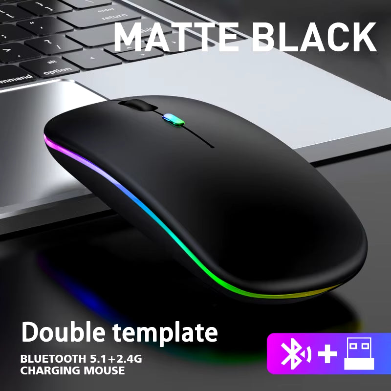 2.4G Wireless Mouse RGB Rechargeable Bluetooth Mice Wireless Computer Mause LED Backlit Ergonomic Gaming Mouse for Laptop PC